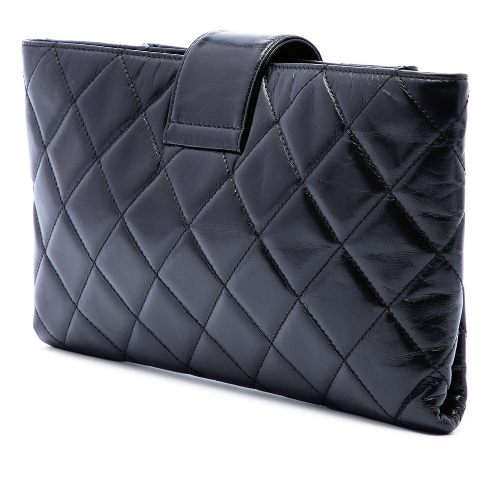 Pre-Loved Chanel Quilted Glazed Calfskin Coco Pleats Chain Clutch - Picture 2 of 6